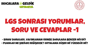 2019 yılı lgs sınavı sona erdi. Lgs Sonrasi Yorumlar Soru Ve Cevaplar 1 Youtube