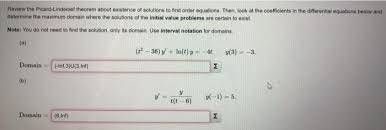 Most of the discussion is under a model assumption which roughly says that the coupling terms are of moderate size compared with the slow time scales in the. Solved Review The Picard Lindelof Theorem About Existence Chegg Com