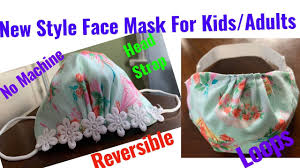 Breathable Face Mask Sewing Tutorial Face Mask With Head Strap For Kids And Adults No Machine Youtube In 2020 Easy Face Mask Diy Mask For Kids Face Masks For Kids
