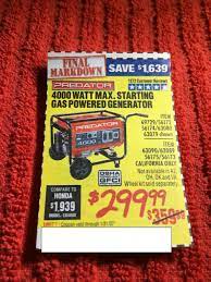 Coupon To Save On 4000 Watt Max Starting Gas Generator Harbor Freight Tools Harbor Freight Gas Generator Harbor Freight Tools Harbor Freight Coupon