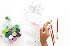 Printable Paint By Number Damask Love