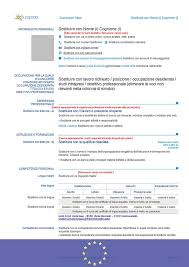 Modello di curriculum vitae europass da compilare. Cv Europass Ufficiale C Da Scaricare In Word Cv Europeo