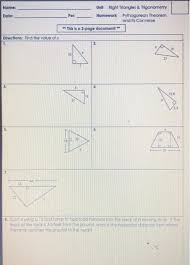 Geometry curriculumwhat does this curriculum contain? Unit Right Triangles Trigonometry Name Homework Chegg Com