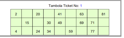 Plain Tambola Ticket In 2020 Tambola Game Ticket Games