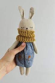 Bunny Doll Rabbit Doll Rag Doll Eco Toy Eco Friendly Toy Organic Toy Organic Stuffed Animal Nursery Decor Fabric Doll Textile Doll Textile Doll Fabric Dolls Rabbit Dolls