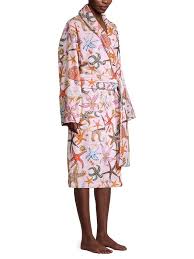 Shop Versace Neutral Tresor De La Mer Print Robe