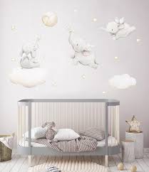 Fabric Wall Decal Flying Elephants Nursery Wall Decal Etsy Baby Boy Room Nursery Baby Room Wall Nursery Baby Room