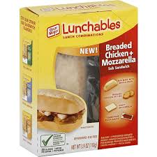 This italian snack is essentially a mozzarella stick in sandwich form: Lunchables Lunch Combinations Sub Sandwich Breaded Chicken Mozzarella Lunchables Lunch Packs Phelps Market