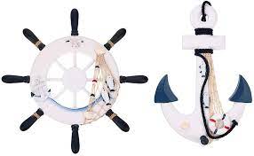 Check spelling or type a new query. Buy Skelang 13 Wooden Ship Wheel And Wood Anchor With Fish Rope Net Seashells Ornaments Boat Steering Rudder Decor For Nautical Theme Wall Decor Beach Theme Home Decoration Pack Of 2 Online