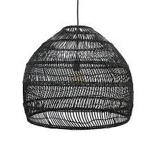 Black Wicker Hanging Lamp Medium Hkliving Usa