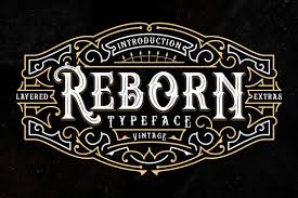 Reborn Layered Typeface Extras 17608 Other Font Bundles Lettering Typography Design Typeface