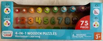 New (6) from $19.99 & free shipping on orders over $25.00. Chuckle Roar Montessori Shapes Numbers Learning Puzzle 75pc 3785176951