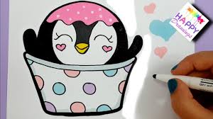How to draw marvel superheroes. How To Draw A Cute Penguin Ice Cream Easy Happy Drawings Myhobbyclass Com