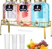 Amazon.com | Lallisa 3 Pcs 2 Gallon Glass Drink Dispenser ...