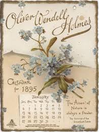 January 1895 Oliver Wendell Holmes Vintage Calendar Print Calendar Flower Printable