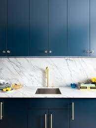 Are you looking for grey kitchen paint colors with oak cabinets?yes you are on the right website, because at homeinteriorpedia.com, you will find lots of. Trend Alert Navy Marble Brass In The Kitchen Bath Kitchen Design Kitchen Marble Modern Kitchen
