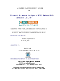 The company was earlier called idbi fortis life insurance company. 6929 Financial Statement Analysis Of Idbi Federal Life Insurance Co Ltd Fin Inventory Revenue