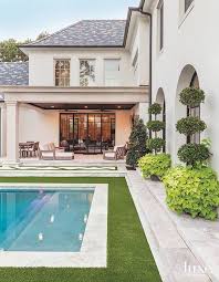 Dallas Home Subtly Sophisticated Mix Of Traditional And Modern Dream House Exterior House Exterior Backyard Pool