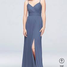 David S Bridal Bridesmaid Gown Style F19944 Spaghetti Strap Ruched Waist Mesh Bridesmaid Dress Perfect Conditi Mesh Bridesmaids Dress Bridesmaid Gown Dresses