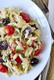 Mediterranean Orzo Salad Iowa Girl Eats Recipe Recipes Vegetarian Side Dishes Cooking Recipes