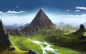 Wallpaper Figure Mountain Art Landscape Mountain Illustration Environments By Jaroslaw Marcinek Jaroslaw Marcinek House Under Mountain Images For Desktop Section Zhivopis Download