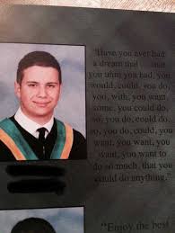 Have You Ever Had A Dream Kid Kid From Famous Meme Uses His Stutter As Yearbook Quote In 2020 Dream Kids Yearbook Quotes Memes