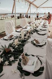 Pin By Allie Greenlee On Wedding Tropical Wedding Centerpieces Tropical Wedding Decor Tropical Beach Wedding