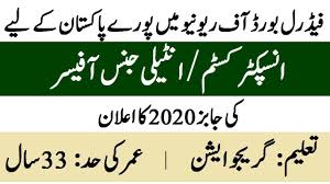 Fpsc Custom Inspector Intelligence Officer Jobs 2020 Apply Online Fbr Latest Jobs In Pakistan Apply Online Job