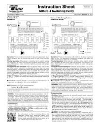 Sr501 switching relay wiring t at to: Sr506 4 Switching Relay Manualzz