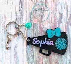Cheer Keychain Cheerleader Keychain Cheerleader Gift Cheerleader Key Ring Cheerleader Keyring Cheerleader Tag Cheer Tag Cheerleading Gifts Acrylic Keychains Monogram Keychain
