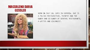 Born july 10, 1953) is a polish television personality, restaurateur and in the 1980s, she married german journalist volkhart müller. R E L S S E G Magda