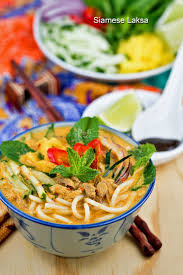 Spoon the laksa gravy over and garnish with (d). Siamese Laksa Laksa Lemak Roti N Rice