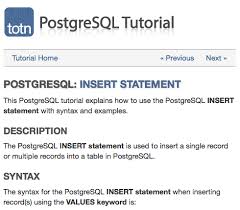Postgresql Tutorial Explains How To Use The Postgresql Insert Statement Mysql Sql Tutorial Sql