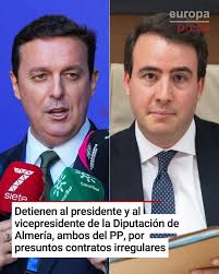 🔴 Detienen al presidente y al vicepresidente de la Diputación de Almería,  ambos del #PP, por presuntos contratos irregulares y estos fachas del PP  dicen que son honrados y no paran de