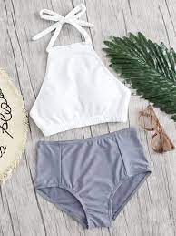 Mix And Match High Neck Bikini Set High Neck Bikinis Cute Bathing Suits Trendy Swimsuits