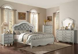 Spencer Traditional 5pcs Silver Queen King Panel Bedroom Set Furniture Special Upholstered Bedroom Set Bedroom Sets Bedroom Set