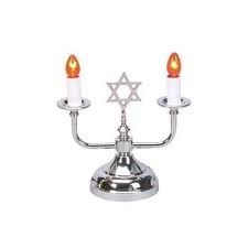 Jewish Shabbat Holiday Electric 2 Light Candleholder Lamp Jewish Shabbat Candle Holders Holiday Candelabra