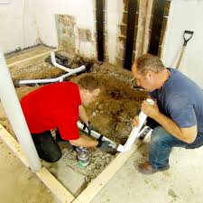 I have some pipes i'd like to destroy in my basement that come out of the wall and into the floor (pics below). How To Install A Basement Bathroom This Old House