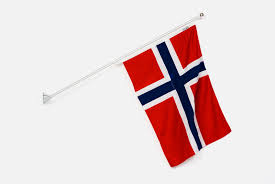 Dette var det norske flagget. Balkongstang 150cm Alu M Flagg 100cm Flaggstangspesialisten