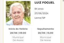 Falecimentos desta quinta-feira 27062024 - Grupo Rio Claro SP