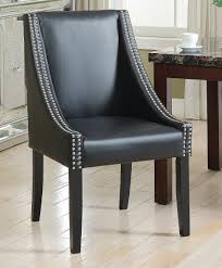 Lincoln Modern Black Leather Silver Nailhead Trim Swoop Arm Dining Chair Set Of 2 Want To Kn Black Leather Dining Chairs Dining Chairs Leather Dining Chairs