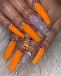 Well you're in luck, because here they come. Follow Me For More Content Long Acrylic Nails Orange Nails Long Acrylic Nails Coffin