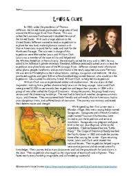 Collection of lewis and clark questions worksheet (graded on completion and correctness) and maps (graded on completion and relative closeness of drawn lines) at the end of the lesson h. Lewis Clark Expedition Reading Comprehension Worksheet Tpt