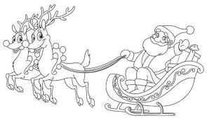You can now print this beautiful merry christmas reindeer and sleigh coloring page or color online for free. Outlined Santa Riding His Sleigh Christmas Coloring Pages Free Printable Christmas Cards Santa Claus Drawing