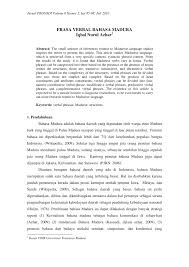 Buku bahasa indonesia kelas 7 smp. Pdf Frasa Verbal Bahasa Madura Iqbal Nurul Azhar 1