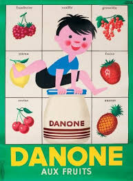 H Morvan Danone Aux Fruits 1957 Ets De La Vasselais Paris 155x114cm Publicites Retros Pub Francaise Affiches Retro