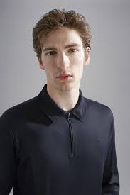 Paul & Shark AQUA INTERLOCK COTTON POLO SHIRT WITH ZIP