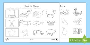 As well as regular rhymes, it gives you words that sound good together even though they don't technically rhyme. Color The Rhyme Activity Teacher Made