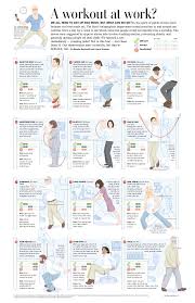 Beyond working out at your desk, there are a few tricks for staying active at work. A Workout At Work Office Exercise Poster