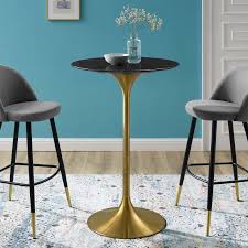 Ideal for light dining or social gatherings. Lippa 28 Artificial Marble Bar Table Contemporary Modern Furniture Lexmod